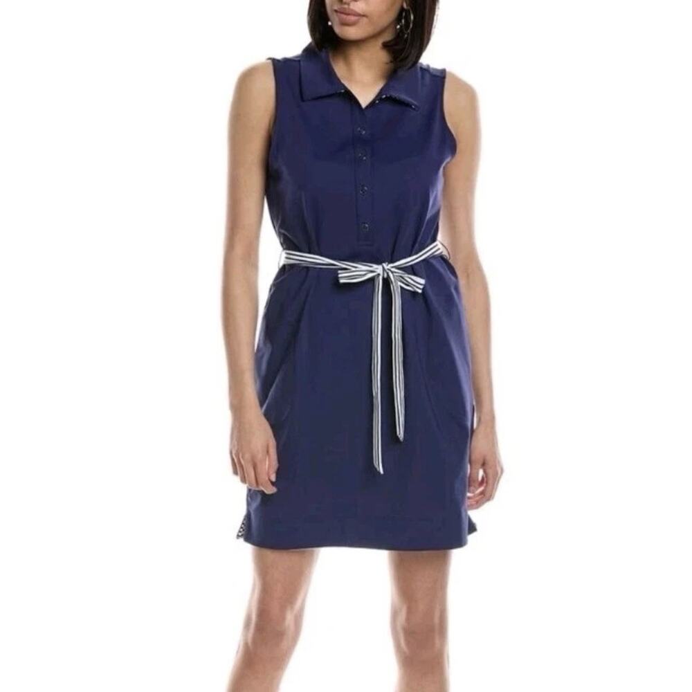 Tommy Bahama Size XLarge Aubrey Blue Belted Athletic Dress Shirtdress Msrp $148